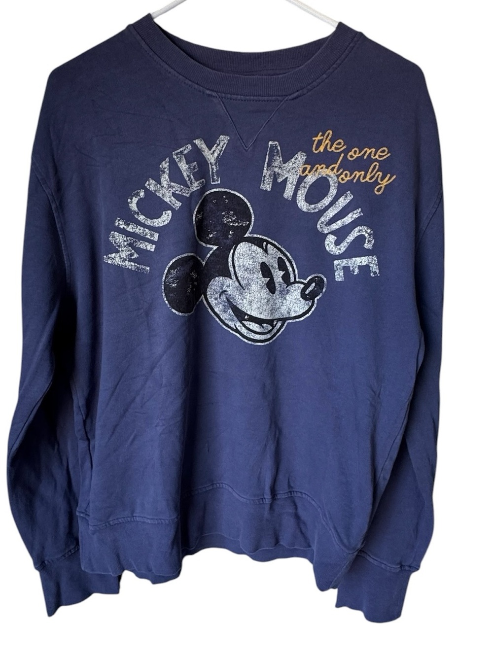 Retro High End Disneyland Mickey Mouse Navy Graphic Crew Sweatshirt Women’s S 28
